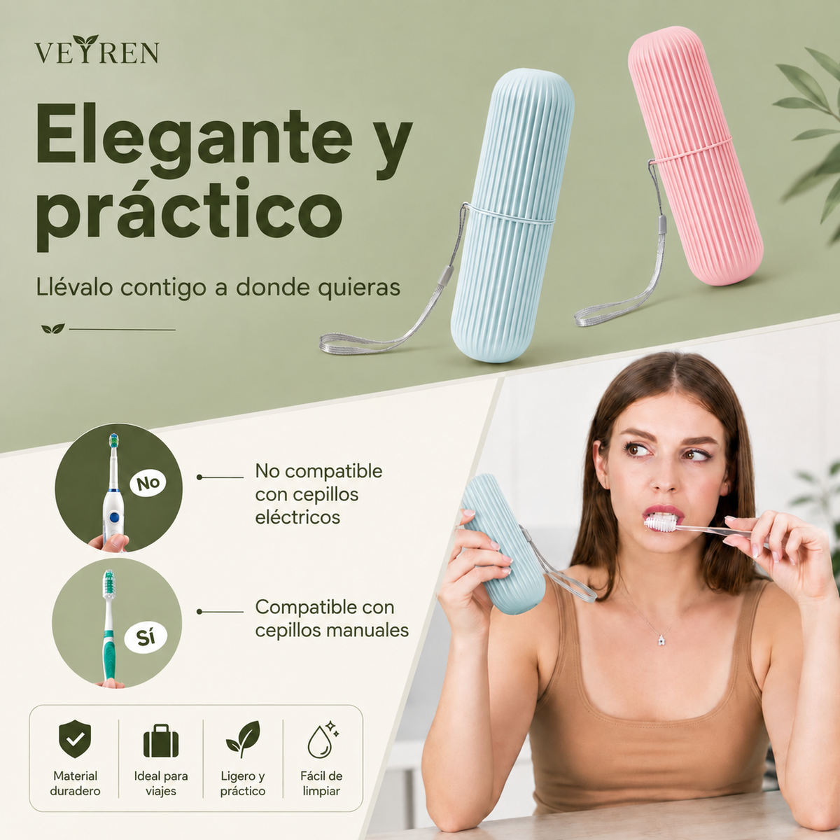 Estuche Organizador de Viaje para Cepillo y Pasta Dental